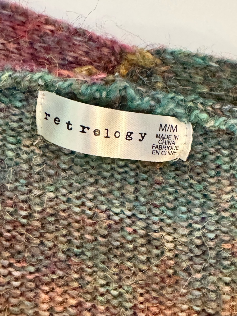Retrology Multicolor Open-Front Knit Cardigan- size M - Picture 8 of 13